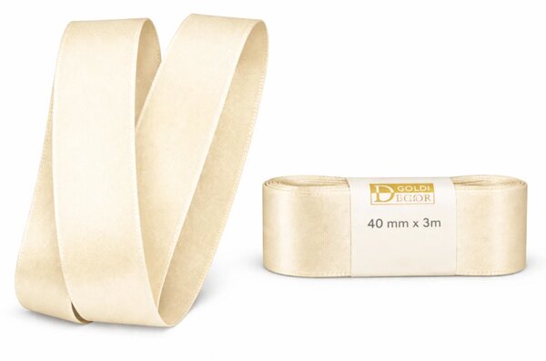 Stuha taftová Soft Cream krémová 40mmx3m (8,-Kč/m)