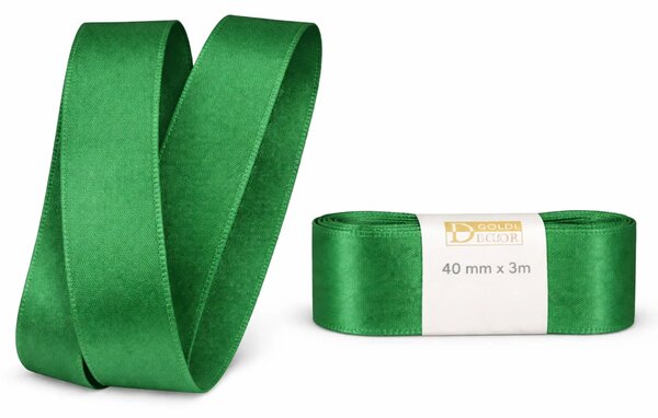 Stuha taftová Forest green tmavě zelená 40mm x 3m (8,-Kč/m)