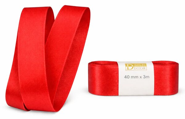 Stuha taftová Classic Red červená 40mm x 3m (8,-Kč/m)
