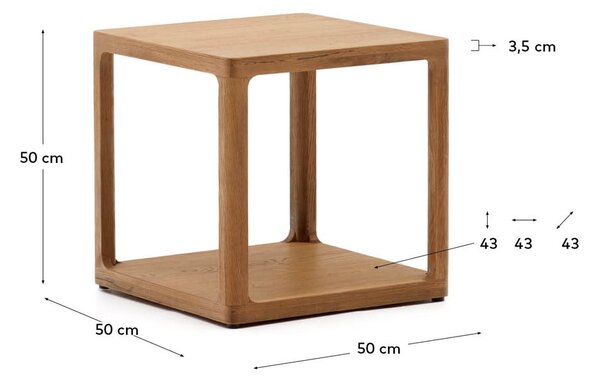 Odkládací stolek v dekoru dubu 50x50 cm Maymai – Kave Home
