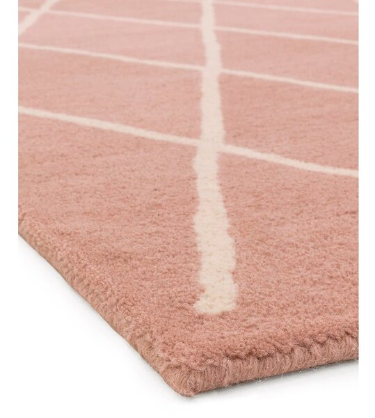 Růžový ručně tkaný vlněný koberec 80x150 cm Albany – Asiatic Carpets