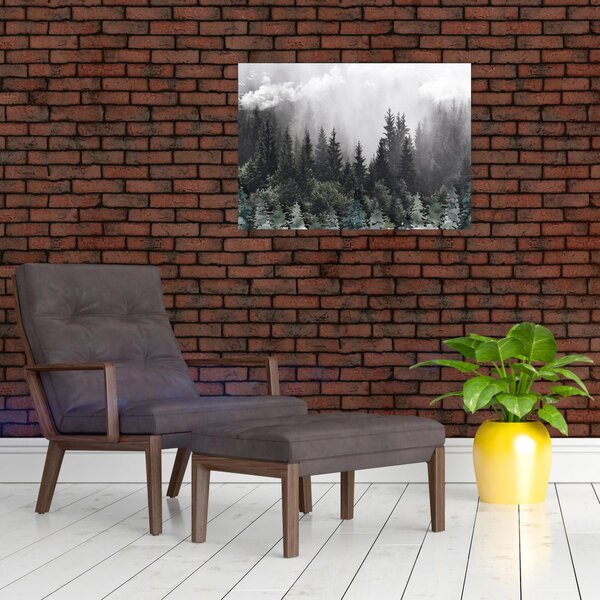 Obraz - Les s ilustrovanými prvky (70x50 cm)