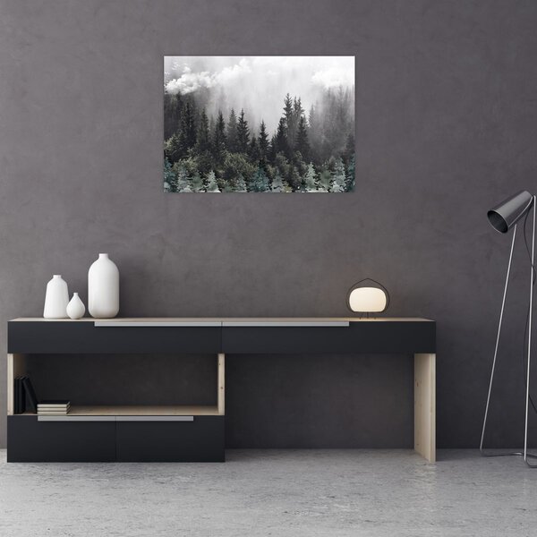 Obraz - Les s ilustrovanými prvky (70x50 cm)