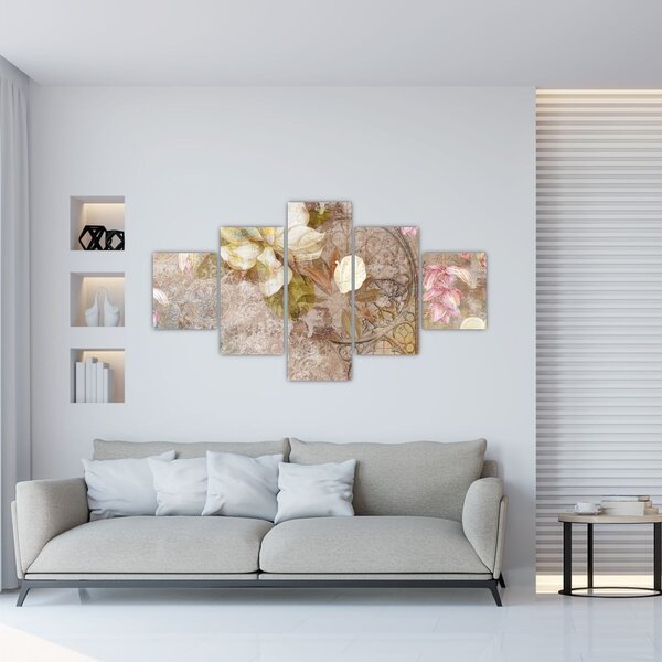 Obraz - Květinový ornament (125x70 cm)