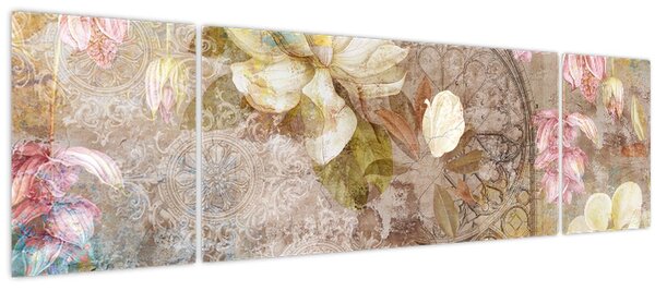 Obraz - Květinový ornament (170x50 cm)