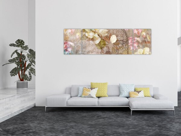 Obraz - Květinový ornament (170x50 cm)