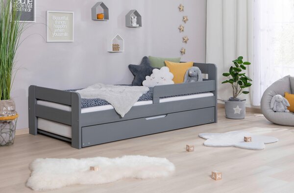 VÝSUVNÁ POSTEL, 90/200 cm, světle šedá MID.YOU, Online Only