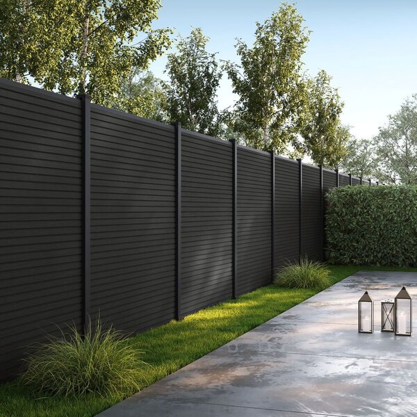 ROJA MODERN plotový panel WPC 180x180 cm HORIZONTÁLNÍ i VERTIKÁLNÍ a koncovky - antracit