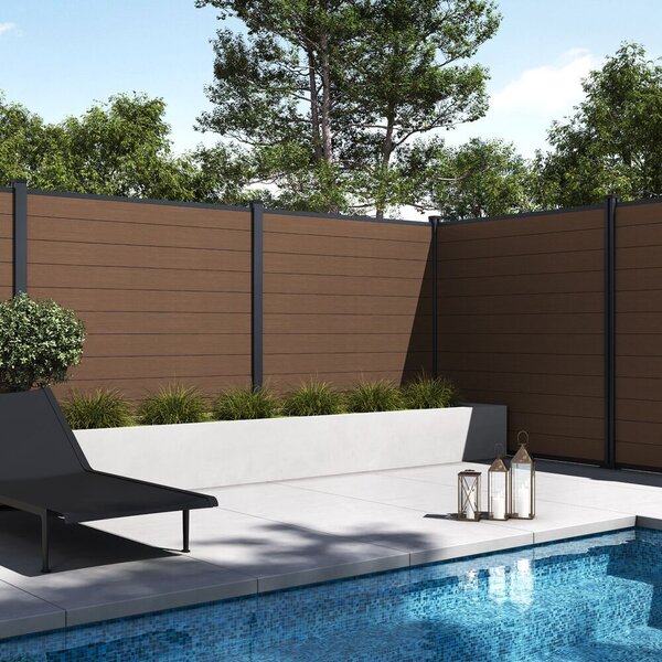 ROJA ELEMENT plotový panel WPC 180x180 cm a koncovky - teak