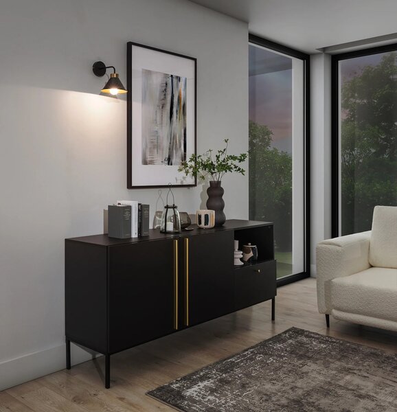 Nástěnné bodové svítidlo DETMER - černé / zlaté