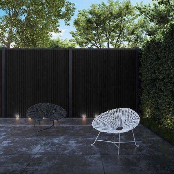 ROJA MODERN plotový panel WPC 180x180 cm HORIZONTÁLNÍ i VERTIKÁLNÍ a koncovky - antracit