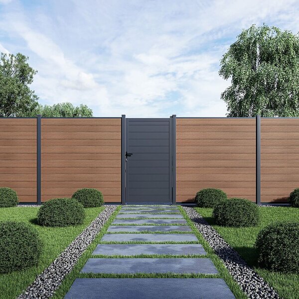ROJA ELEMENT plotový panel WPC 180x180 cm a koncovky - teak