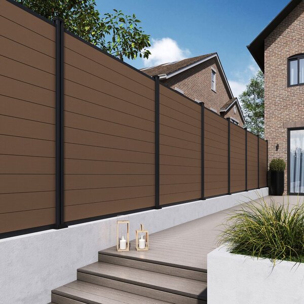 ROJA ELEMENT plotový panel WPC 180x180 cm a koncovky - teak