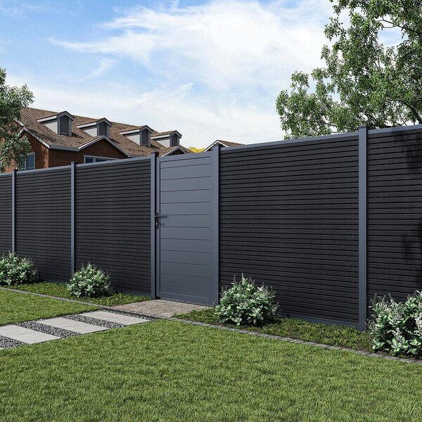 ROJA MODERN plotový panel WPC 180x180 cm HORIZONTÁLNÍ i VERTIKÁLNÍ a koncovky - antracit