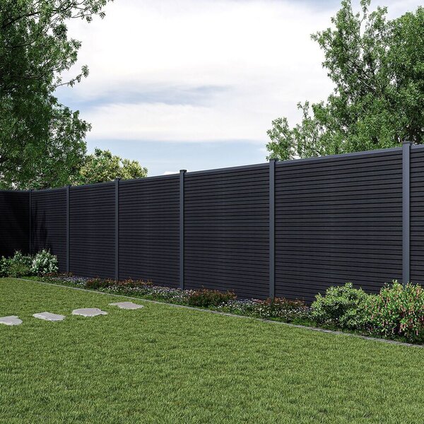 ROJA MODERN plotový panel WPC 180x180 cm HORIZONTÁLNÍ i VERTIKÁLNÍ a koncovky - antracit