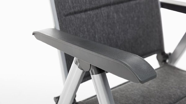 KETTLER BASIC PLUS PADDED polohovací, hliníkové křeslo - stříbrná / antracit
