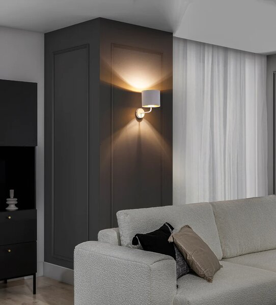 Nástěnná moderní lampa VESPILLO - bílá / zlatá