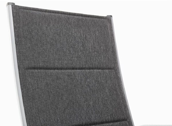 KETTLER BASIC PLUS PADDED polohovací, hliníkové křeslo - stříbrná / antracit