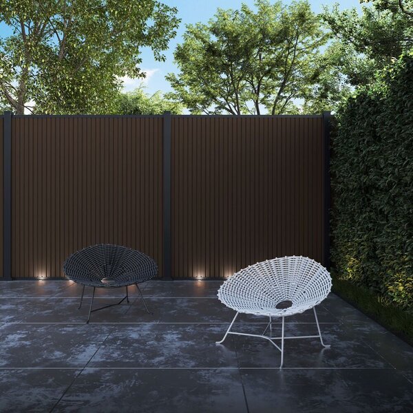 ROJA MODERN plotový panel WPC 180x180 cm HORIZONTÁLNÍ i VERTIKÁLNÍ a koncovky - teak