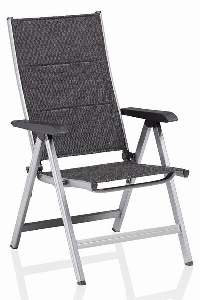 KETTLER BASIC PLUS PADDED polohovací, hliníkové křeslo - stříbrná / antracit