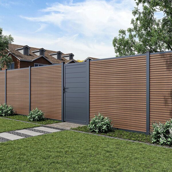 ROJA MODERN plotový panel WPC 180x180 cm HORIZONTÁLNÍ i VERTIKÁLNÍ a koncovky - teak