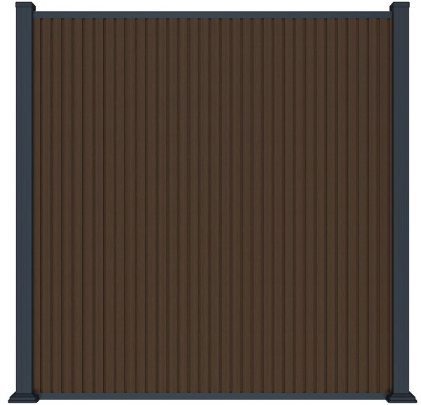 ROJA MODERN plotový panel WPC 180x180 cm HORIZONTÁLNÍ i VERTIKÁLNÍ a koncovky - teak