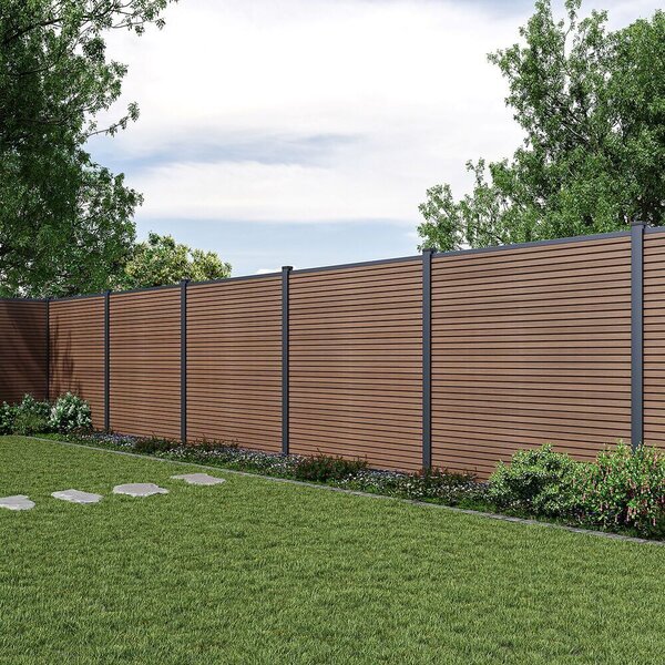 ROJA MODERN plotový panel WPC 180x180 cm HORIZONTÁLNÍ i VERTIKÁLNÍ a koncovky - teak