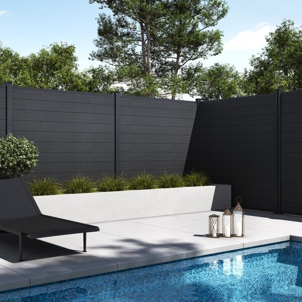 ROJA ELEMENT plotový panel WPC 180x180 cm a koncovky - antracit