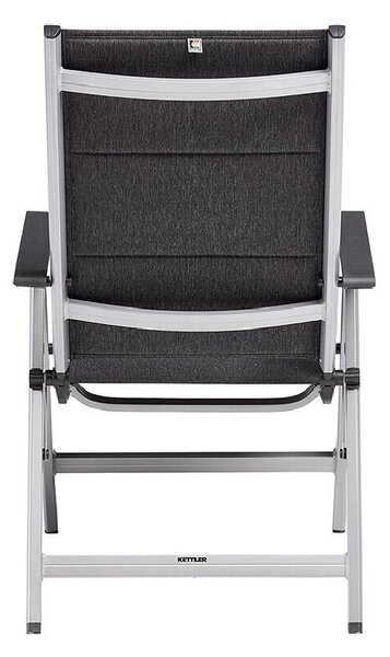 KETTLER BASIC PLUS PADDED polohovací, hliníkové křeslo - stříbrná / antracit