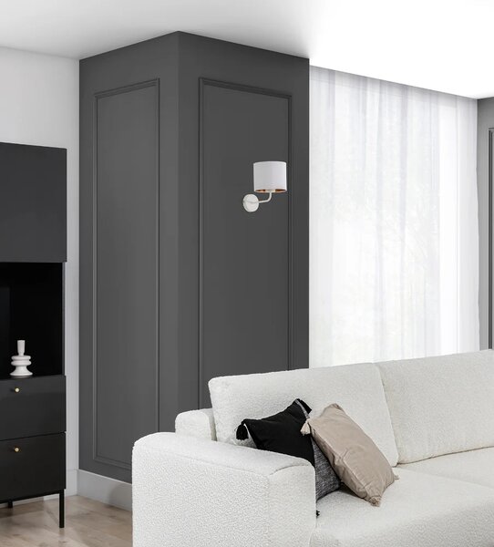 Nástěnná moderní lampa VESPILLO - bílá / zlatá