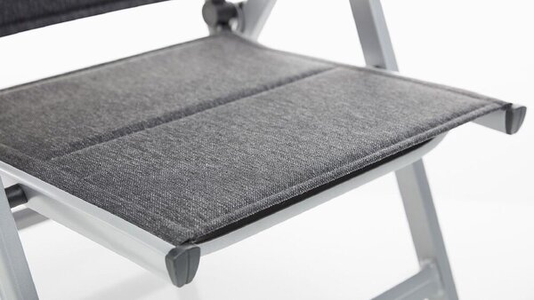 KETTLER BASIC PLUS PADDED polohovací, hliníkové křeslo - stříbrná / antracit