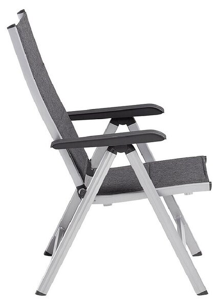 KETTLER BASIC PLUS PADDED polohovací, hliníkové křeslo - stříbrná / antracit
