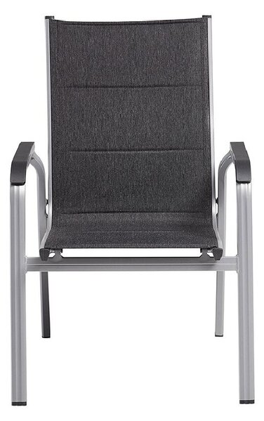 KETTLER BASIC PLUS PADDED stohovatelné, hliníkové křeslo - stříbrná / antracit