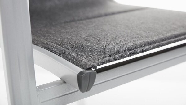 KETTLER BASIC PLUS PADDED stohovatelné, hliníkové křeslo - stříbrná / antracit
