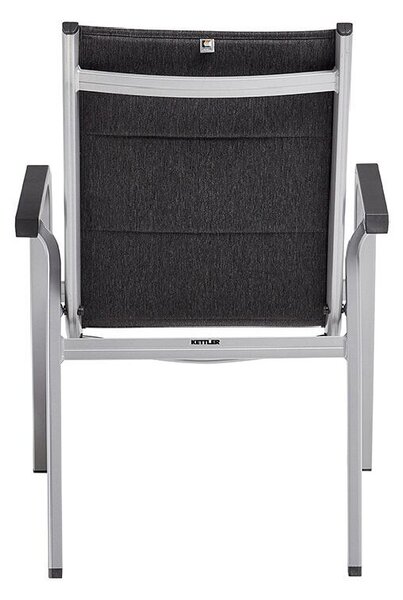 KETTLER BASIC PLUS PADDED stohovatelné, hliníkové křeslo - stříbrná / antracit