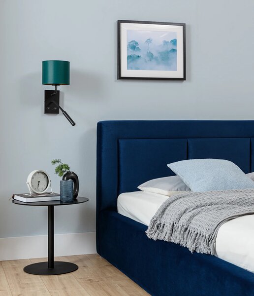 Nástěnná lampa se čtecím ramenem VESPILLO - zelená / zlatá / černá