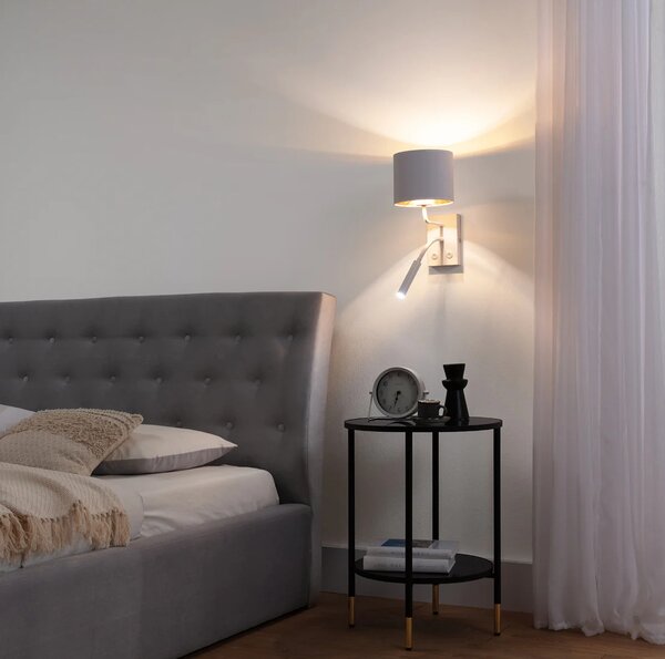 Nástěnná lampa se čtecím ramenem VESPILLO - bílá / zlatá