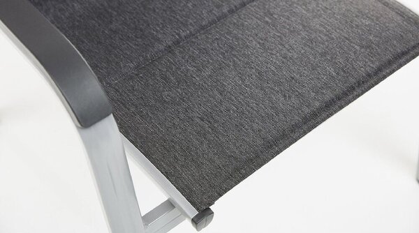 KETTLER BASIC PLUS PADDED stohovatelné, hliníkové křeslo - stříbrná / antracit