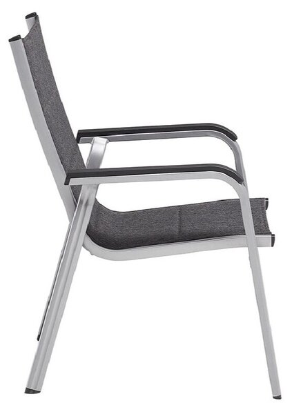 KETTLER BASIC PLUS PADDED stohovatelné, hliníkové křeslo - stříbrná / antracit