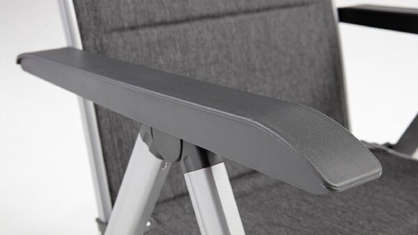 KETTLER BASIC PLUS PADDED relaxační, polohovací, hliníkové křeslo - stříbrná / antracit