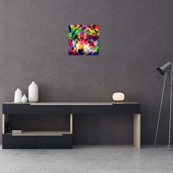 Obraz - Vlk s graffiti (30x30 cm)