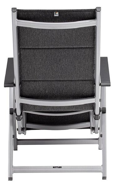 KETTLER BASIC PLUS PADDED relaxační, polohovací, hliníkové křeslo - stříbrná / antracit