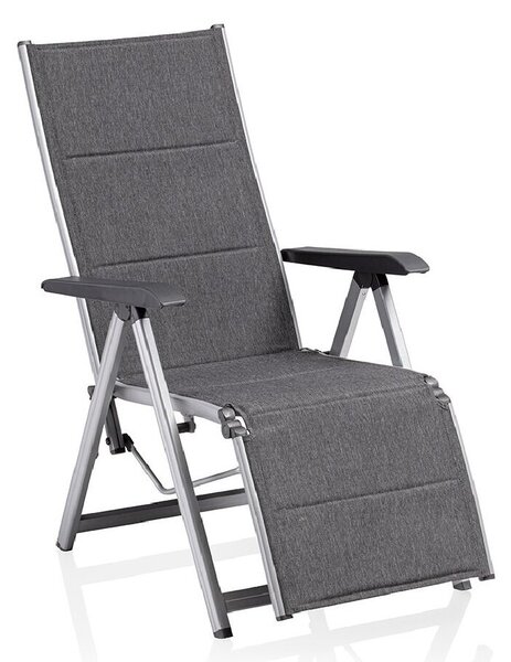 KETTLER BASIC PLUS PADDED relaxační, polohovací, hliníkové křeslo - stříbrná / antracit