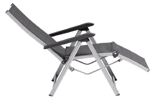 KETTLER BASIC PLUS PADDED relaxační, polohovací, hliníkové křeslo - stříbrná / antracit