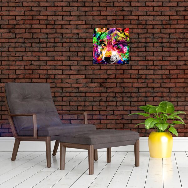 Obraz - Vlk s graffiti (30x30 cm)