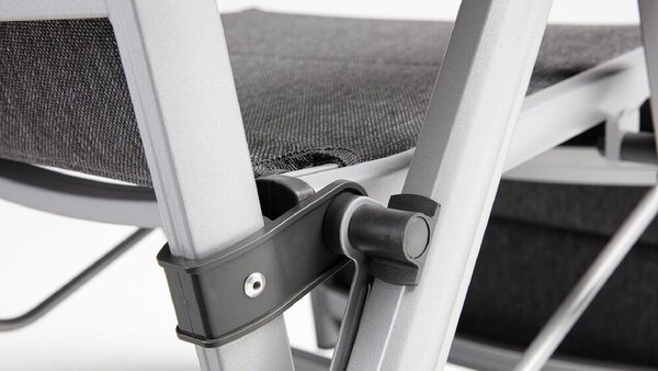 KETTLER BASIC PLUS PADDED relaxační, polohovací, hliníkové křeslo - stříbrná / antracit