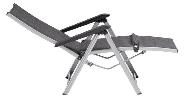 KETTLER BASIC PLUS PADDED relaxační, polohovací, hliníkové křeslo - stříbrná / antracit
