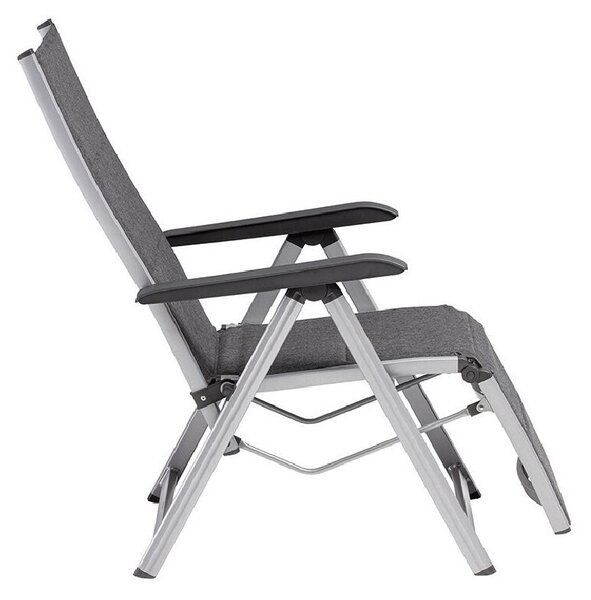 KETTLER BASIC PLUS PADDED relaxační, polohovací, hliníkové křeslo - stříbrná / antracit