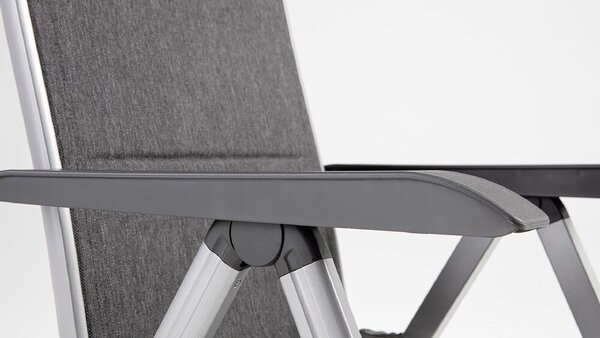 KETTLER BASIC PLUS PADDED relaxační, polohovací, hliníkové křeslo - stříbrná / antracit