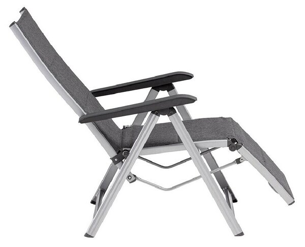 KETTLER BASIC PLUS PADDED relaxační, polohovací, hliníkové křeslo - stříbrná / antracit
